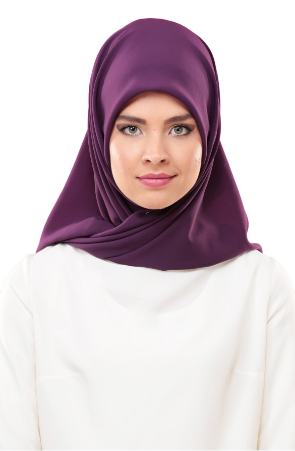 Cachmira Medine İpeği Vav Desenli Mürdüm Eşarp